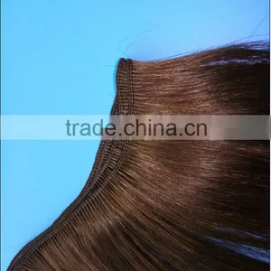 Top Quality Brazilian / Russian Hair Handtied Hair Weft Human Virgin Hair thumbnail-1