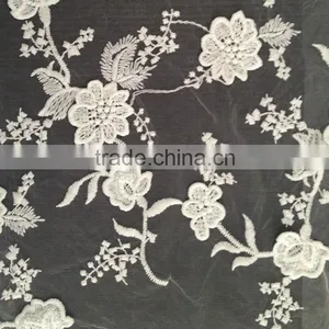 2016 High Quality Lace Accessory Mesh Fabric Milk Silk Chemical Lace for Wedding thumbnail-2