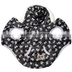 Bow Print Winter Coat Lamb Fabrics Dog Pet Vest thumbnail-3