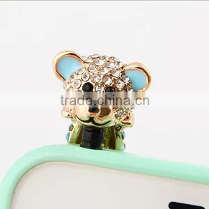Hot Selling Cute Diamond Dog Dust Plugs ,Crytal Diamond Dog Dust Plugs For IPhones thumbnail-1