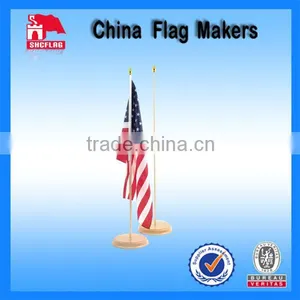Custom Amercian Wooden Flag Pole And Stand Table Flag Quality Choice thumbnail-1