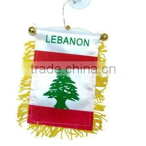 LEBANON Car Flags,Cheap Custom Plastic Car Window Flag Poles,fashion LEBANON Car Flags thumbnail-1