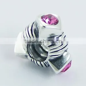 925 Silver Bead Austrian Crystal Wheel Shape Forms Triangle thumbnail-1