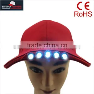 100% Cotton Embroidery Cute Logo LED Cap thumbnail-4