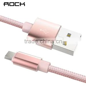 ROCK Metal Weave Micro Cable for Samsung s7 Edge/s7 1m Nylon 2.1A Quick Charging and Data Sync Micro USB Cable for Huawei/HTC thumbnail-3