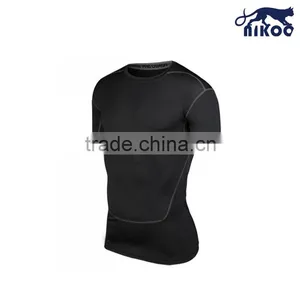 High Elastic Compression Shirt Short Sleeve With Flatlock Stitching Style thumbnail-1