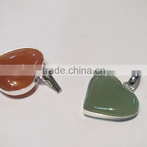 Assorted Stone Heart Gemstone Pendants thumbnail-3