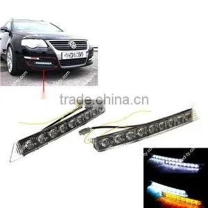 Car 2x9LED White Daytime Running Light DRL Amber Turn Signal Lamp thumbnail-1