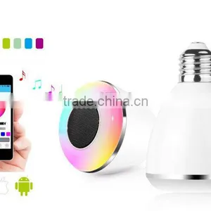 Hot Sale! Wireless Bluetooth LED Bulb With Speaker RGB Smart Phone Controllable E27/ B22 for Smart Home thumbnail-1