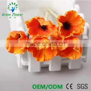 2016 Wholesale Multicolor Latex Artificial PU Flowers Poppie Real Touch Bouquet Wedding Bridal Decor Display Flower thumbnail-6