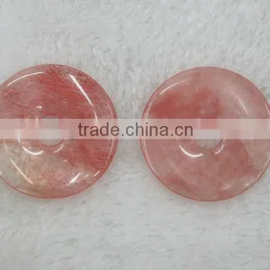 Wholesale 15-50mm Cherry Quartz Donut Gemstone thumbnail-1