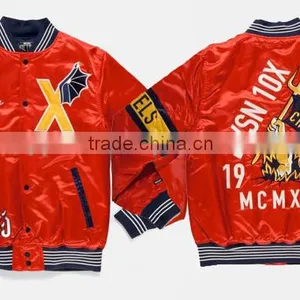 Bomber Satin Varsity Jacket,custom Bomber Satin Varsity Jackets,super Quality Satin Jacket thumbnail-5