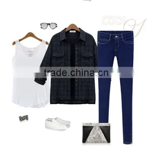 Best Selling Ladies Blue Washed Winter Lady Thick Skinny Jeans, Sex Girls' Photos in Skinny Jeans,tight Jeans Girls Skinny Jeans thumbnail-3