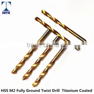 Factory Sales Directly, HSS M2/6542 Fully Ground Twist Drill Bit, Titanium Coated thumbnail-1