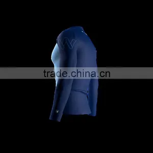 Polyester Spandex Long Sleeves Warriors Compression Shirt/Rash Guard With Club Logo Player Name and Numbers at Sleeves thumbnail-4