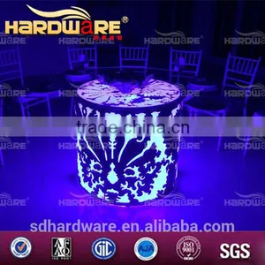 Stainless Steel and Glass Half Round Bar Table / Used Bar Tables thumbnail-5