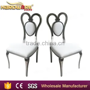 Foshan Wholesale Popular Heart Shape Stainless Steel Dining Chair thumbnail-5