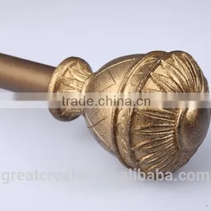 Decorative Open-Work Resin Finials For 3/4" (19mm) Gold Metal Curtain Rods, High Quality Designer Drapery Hardware thumbnail-6
