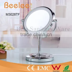 Ultra Thin 8.5 Inch Round Make up Mirror AC Power Table Mirror With Led Light Quality Choice thumbnail-1