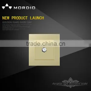 Golden Color Wall Switch Satellite and tv Socket thumbnail-2