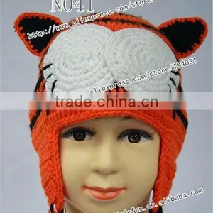 Crochet Hats Tiger Hat With Cat Ears Tiger Crochet Beanie thumbnail-1