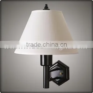 UL Listed Hotel Supplier Black Bed Lamp Hotel With White Fabric Shade W20191 thumbnail-1