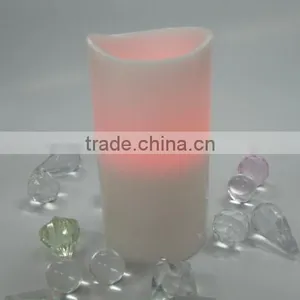 5 Inch Scented Wax Battery Operated Colored Flame Moon Led Candle With Timer thumbnail-1
