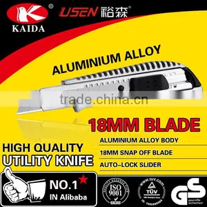 Tool Cutter Auto Retractable Safety 18mm Snap Off Blade Aluminium Alloy Screw-lock Utility Knife thumbnail-3