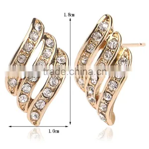 Gold Wings Stud Korean Earrings thumbnail-5