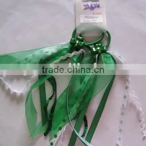 Green Elastic Ponytail Holders thumbnail-1