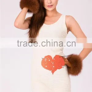High-end Italian Brown Windproof Sheepskin Plain Style Fur Lined Leather Gloves thumbnail-5