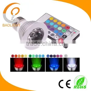 CE MR16 GU10 E27 Rgb Spotlight Led 3W With IR Remote Control thumbnail-1