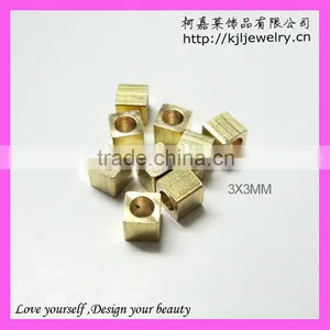 Wholesale Copper Gold Cube Beads,smooth Nugget Beads 3x3mm thumbnail-1