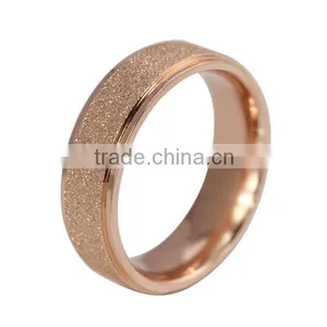 Wholesale Design Sandblast Men Custom Made Stainless Steel Ring Jewelry IP-ROSE Band Ring Designs Wholesale thumbnail-1