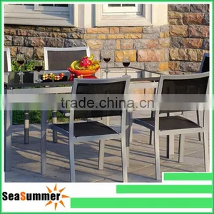 7pc Outdoor Aluminum Dining Table and Chair thumbnail-1