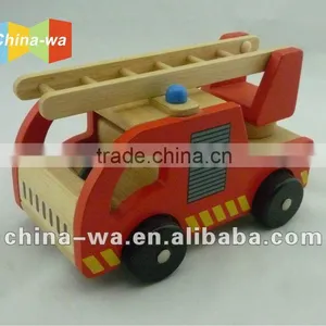 Wooden Elegant Fire Truck Toy for Children Pretendplay thumbnail-1