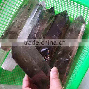 Large Natural Rock Smoky Quartz Crystal Point thumbnail-4