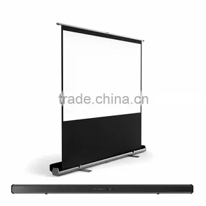 60" Pull up Portable Floor up Screen With Hydraulic Damping Equipment thumbnail-2