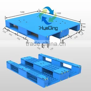 High Quality Durable Plastic Pallet With 3 Runners for Sale 1500x1200 mm thumbnail-1