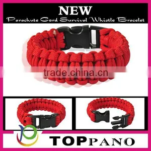 Top Selling Fashion Promotional Survival Design Red Color Paracord Survival Bracelet Wholesale for Girls thumbnail-1