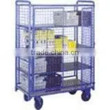 Blue Moveable Wire Mesh Logistics Trolley thumbnail-1