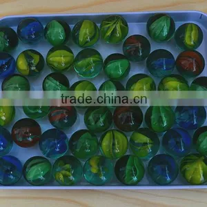 16mm Eight Flower Petals Pattern Round Glass Ball for Toy Checkers Solid Color Glass Ball thumbnail-3