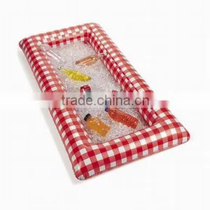 Red White Stripes Inflatable Buffet Salad Bar Serving Station thumbnail-2