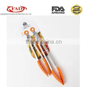 Durable Stainless Steel Silicone BBQ Tongs thumbnail-5