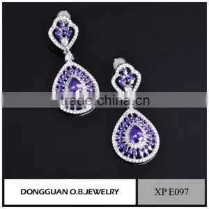 Rhinestone Women Sterling Silver Earring Fashion Earring/ Latest Diamond Stone Earring thumbnail-6