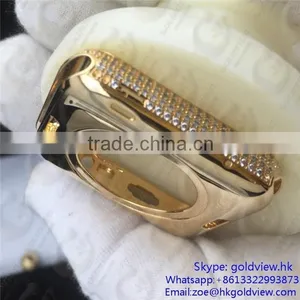 Luxury 24ct Gold Plated Housing for Apple Watch 38mm 42mm Setting With Diamond , Crystals thumbnail-4