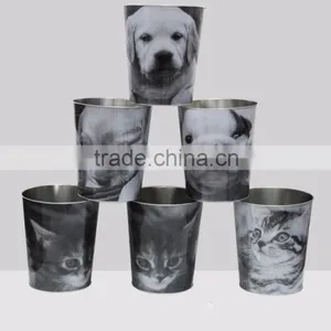 Round Tin Can Waste Bin/Metal Waste Bin/Tin Trash Can thumbnail-3
