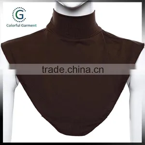 Functional Womens Scarves Muslim Hijab Extension Neck Check Shoulder Back Cover Elasticity Cotton Shirt Collar Hijab thumbnail-1