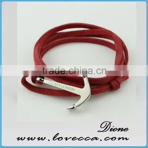 Express Hot Sale Real Leather Anchor Bracelet Genuine Leather Navy Anchor Bracelet thumbnail-1