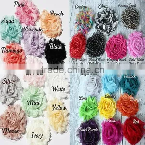 Chiffon Rosettes Frayed Shabby Flower Trim Wholesale thumbnail-1